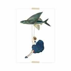 100-46 Dame hangend aan vliegende vis