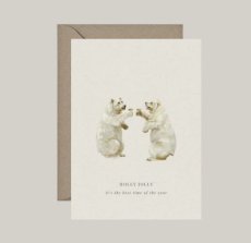 Dubbele kaart kerst / holly jolly - 100082