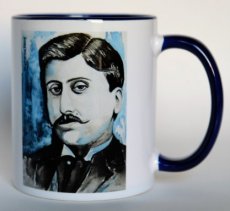 Marcel Proust mok 01 Mok met afbeelding van aquarel van Marcel Proust