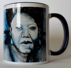 Mok met afbeelding van aquarel van Maya Angelou